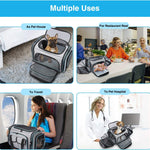 Goedgekeurde huisdierendrager, grote zachte TSA-reisdrager voor huisdieren, uitbreidbaar aan vier zijden, opvouwbare kattendrager met verwijderbare fleecemat en zakken voor katten, honden en kleine dieren