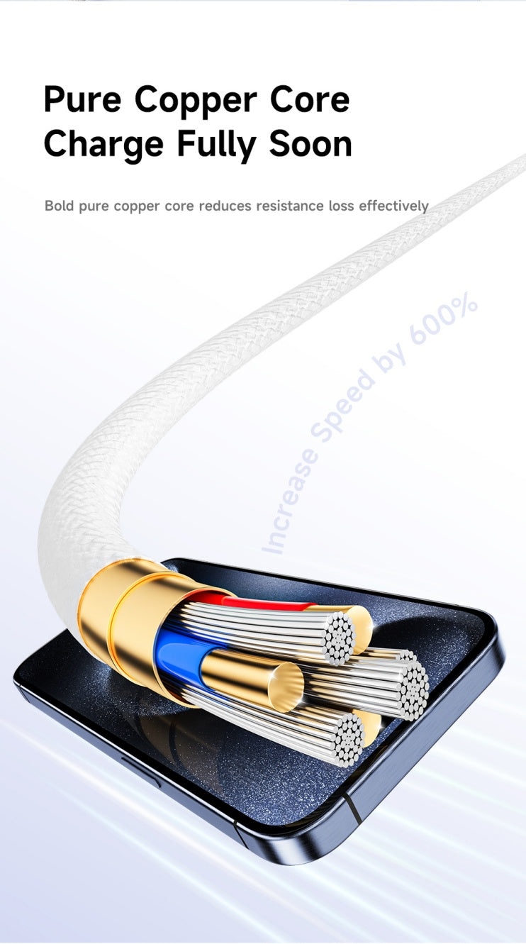 AWEI TYPE-C naar TYPE-C gevlochten touw 60W snellaadkabel 2m