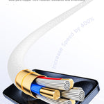 AWEI TYPE-C naar TYPE-C gevlochten touw 60W snellaadkabel 2m