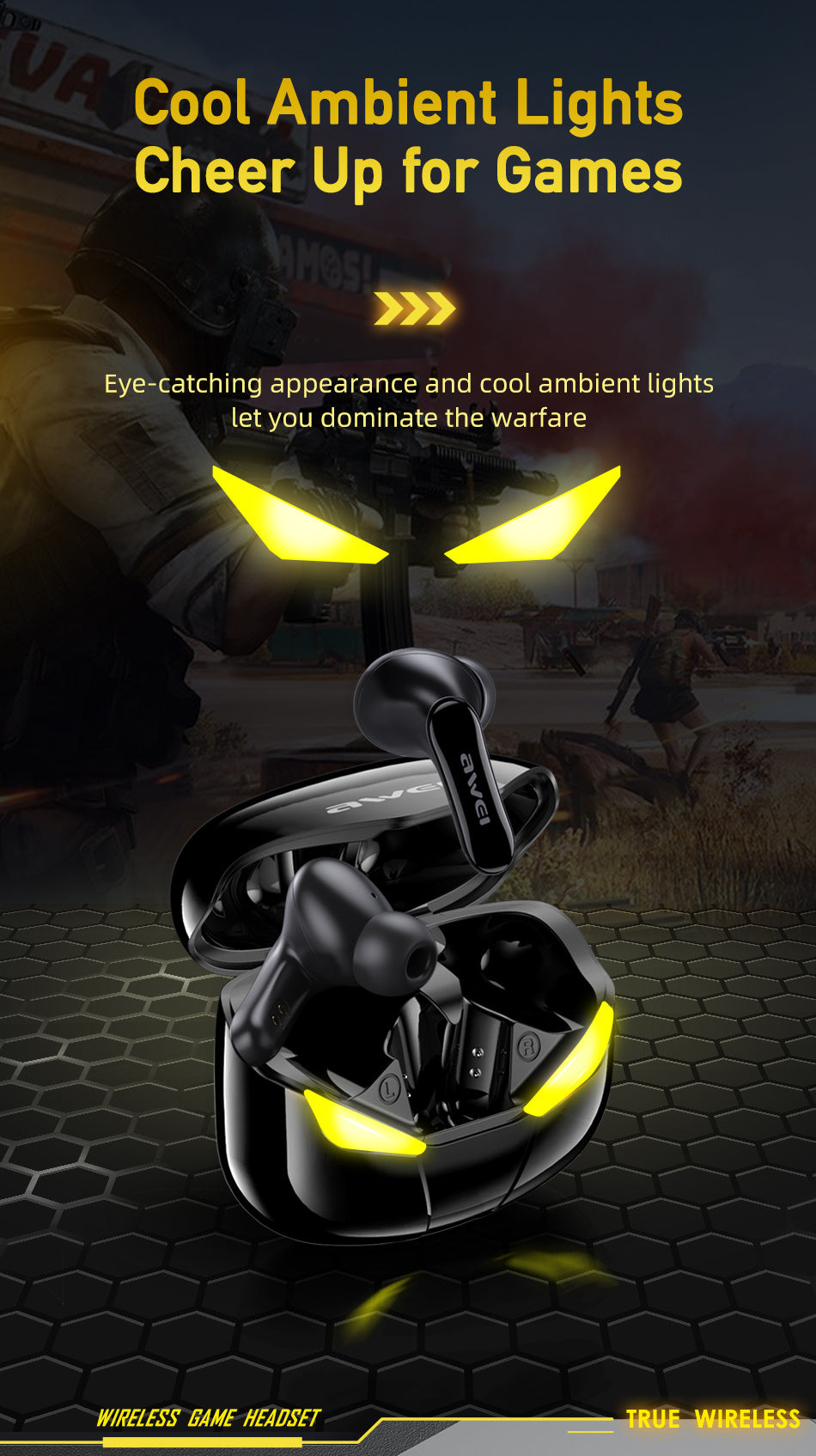 AWEI True Wireless Bluetooth-oplaadpod-hoofdtelefoon