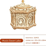 Robotime Rokr DIY mechanische muziekdoos kit 3D houten puzzeldoos voor volwassenen zelfbouwproject - Secret Garden