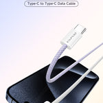 AWEI TYPE-C naar TYPE-C gevlochten touw 60W snellaadkabel 2m