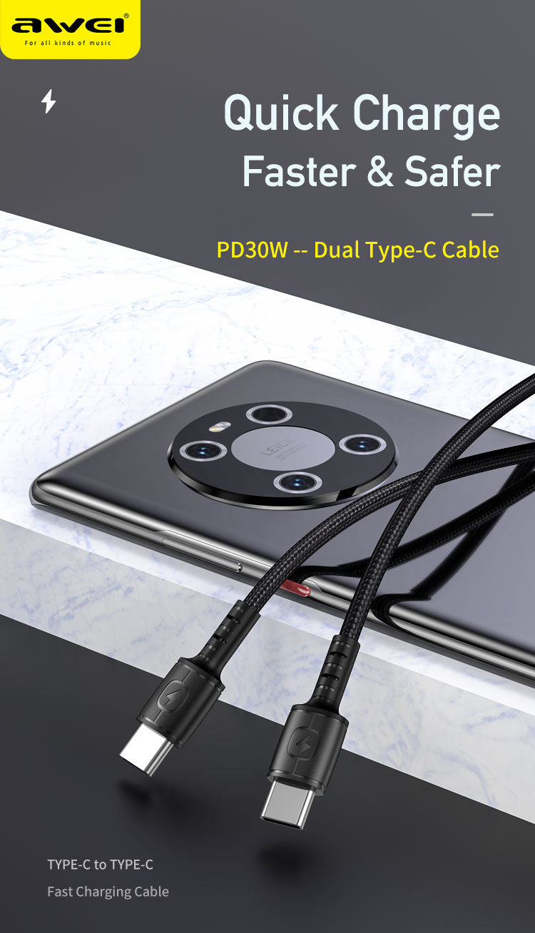 AWEI Smart Fast Charging Datakabel 1M CL-77L
