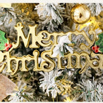 Besneeuwde kerstboom met timer en 27 ornamenten - tafeldecoratie met 80 takken