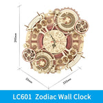 Robotime ROKR Zodiac Wandklok 3D Houten Puzzel Model Montage Speelgoed Cadeaus voor Kinderen Kinderen Tieners LC601 Ondersteuning Dropshipping