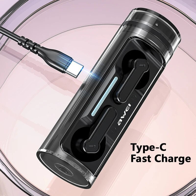 AWEI Vier-microfoon ENC-oproep droogreducerende Bluetooth-headset