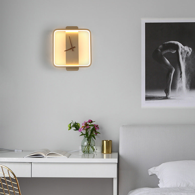 Nordic Wandlamp Slaapkamer Bedlampje Klok Instellamp