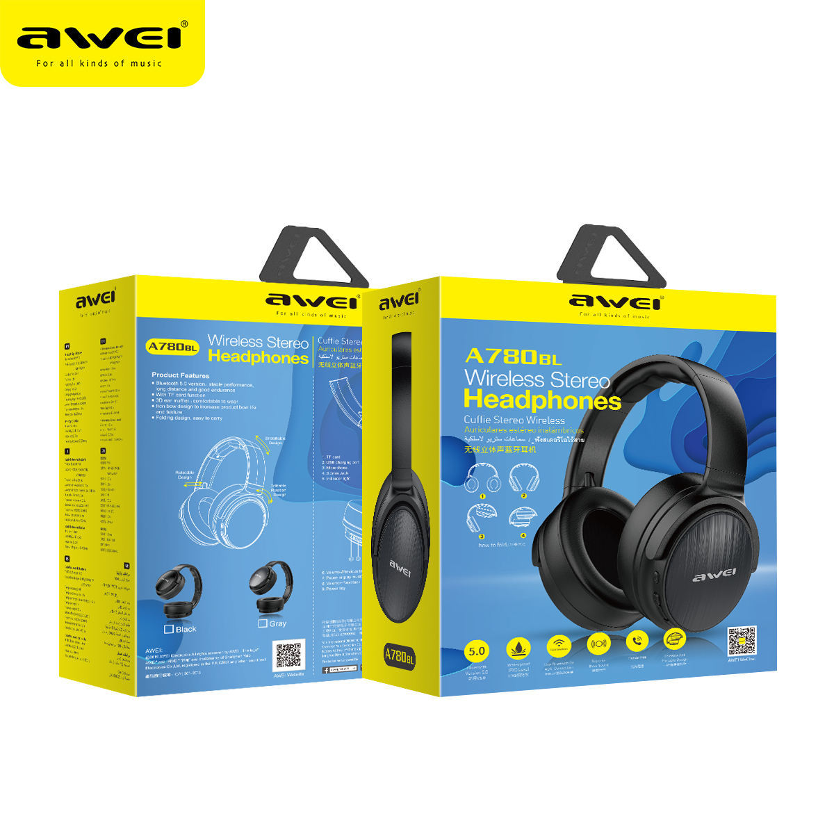 AWEI draadloze stereo Bluetooth-headset