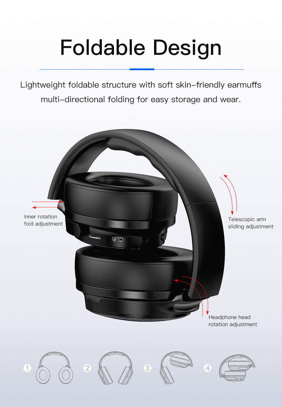 AWEI draadloze stereo Bluetooth-headset