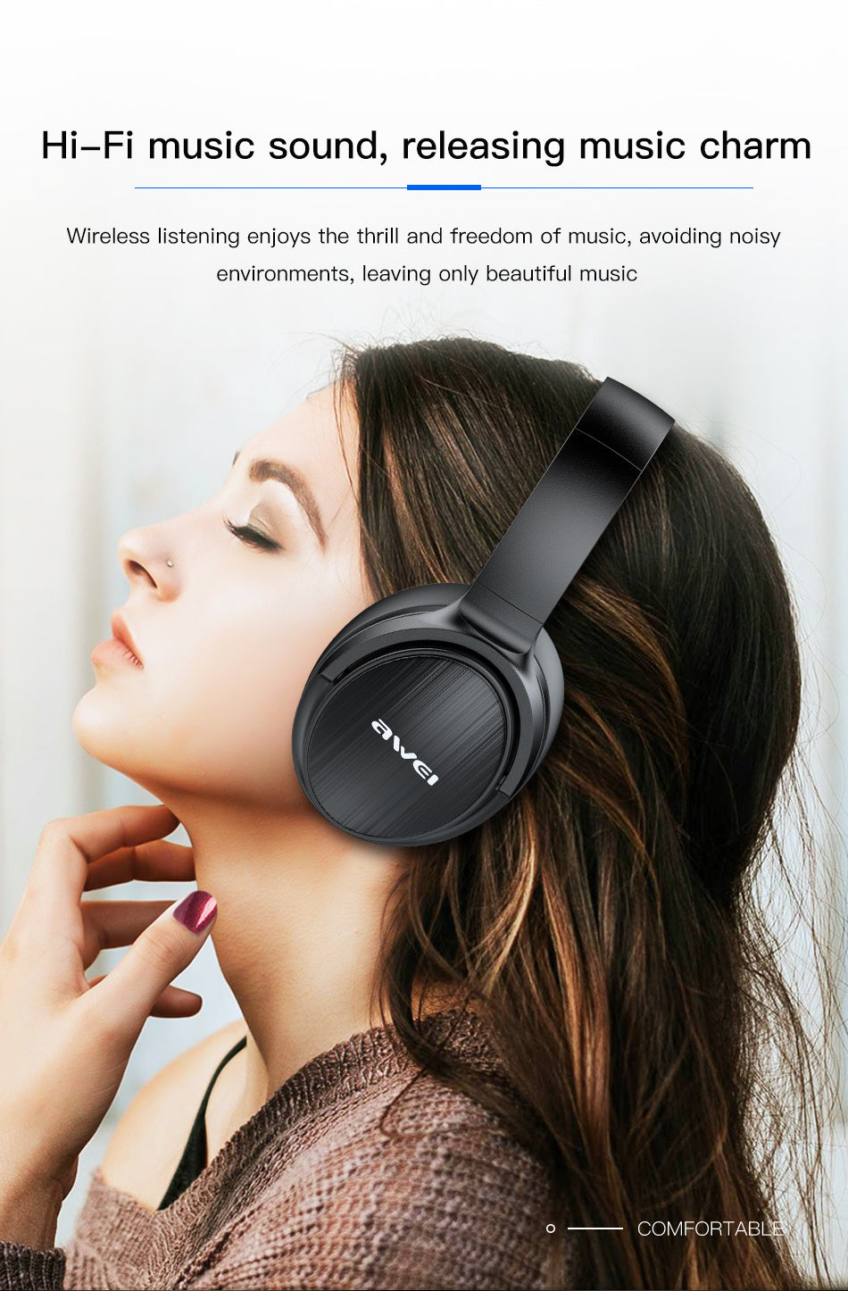 AWEI draadloze stereo Bluetooth-headset