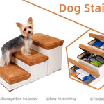Kleine hondentrappen - Huisdierentrappen voor banken en hoge bedden, opvouwbare treden, opbergruimte voor speelgoed voor huisdieren, kattentrappen voor op bed - Hiermee hebben uw huisdieren direct en gemakkelijk toegang tot uw bank of bed