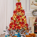 Prachtige gecodeerde kerstboom met ornamenten voor feestelijke seizoensdecoratie - rode herdenkingsdag