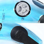 Transparante zichtbaarheid, duurzame opblaasbare waterzak van PVC met handvat - transparant, blauw en zwart, diameter 14,0 cm, ideaal voor fitness en krachttraining voor volwassenen, comfortabele grip