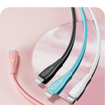 AWEI USB-A naar LIGHTNING snellaadkabel 1M en AWEI TYPE-C naar TYPE-C gevlochten kabel 60 W snellaadkabel 2M