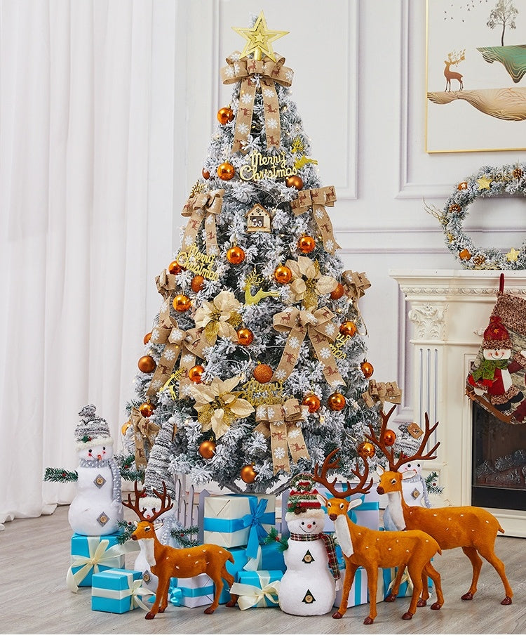 Kerstboom Volledige kerstboom Perfect voor binnen en buiten Vakantiedecoratie Pakket met massief metalen poten Geel,