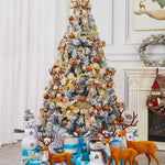 Kerstboom Volledige kerstboom Perfect voor binnen en buiten Vakantiedecoratie Pakket met massief metalen poten Geel,