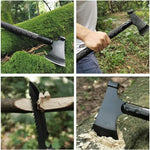 9-in-1 draagbare overlevingsbijl, multifunctioneel gereedschap voor kamperen in de jungle, bomen kappen, wandelen, noodgevallen, outdooravonturen, backpacken, bushcraft en overlevingsuitrusting in de wildernis