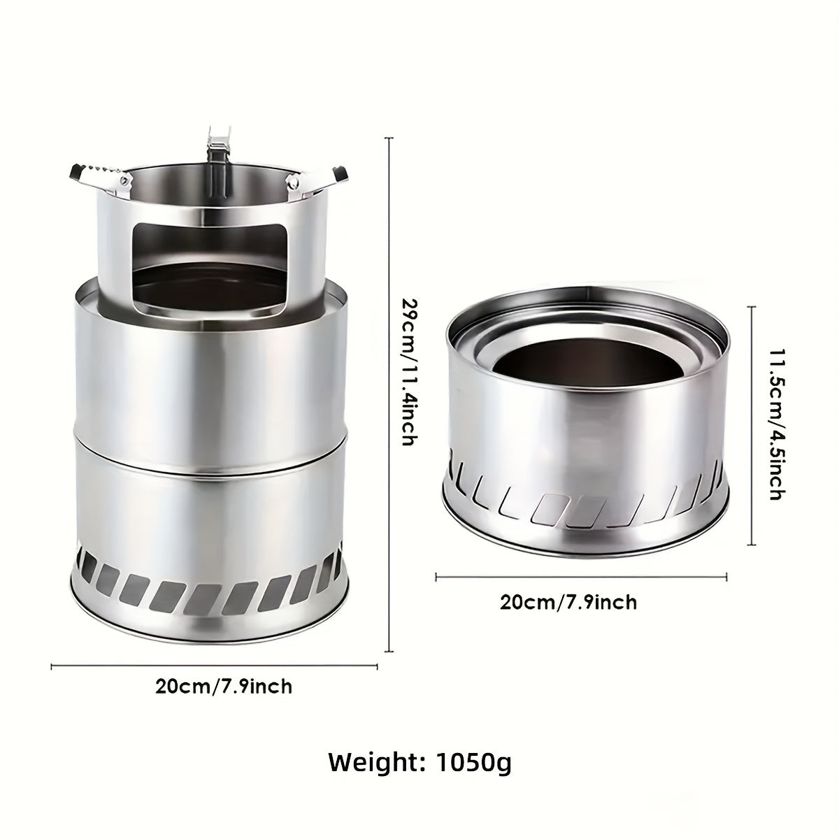 Met de draagbare ronde houtskoolkachel van roestvrij staal creëert u eenvoudig een mobiel houtskoolvuurfeest.