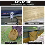 2025 Verbeterde dubbellaagse kampeerhangmat. 210D nylon mesh kampeerhangmat. Zonnebrandcrème en insectenwerend ontwerp met dubbele rits. Draagbare outdooruitrusting met karabijnhaak. Draagvermogen: 227 kg.