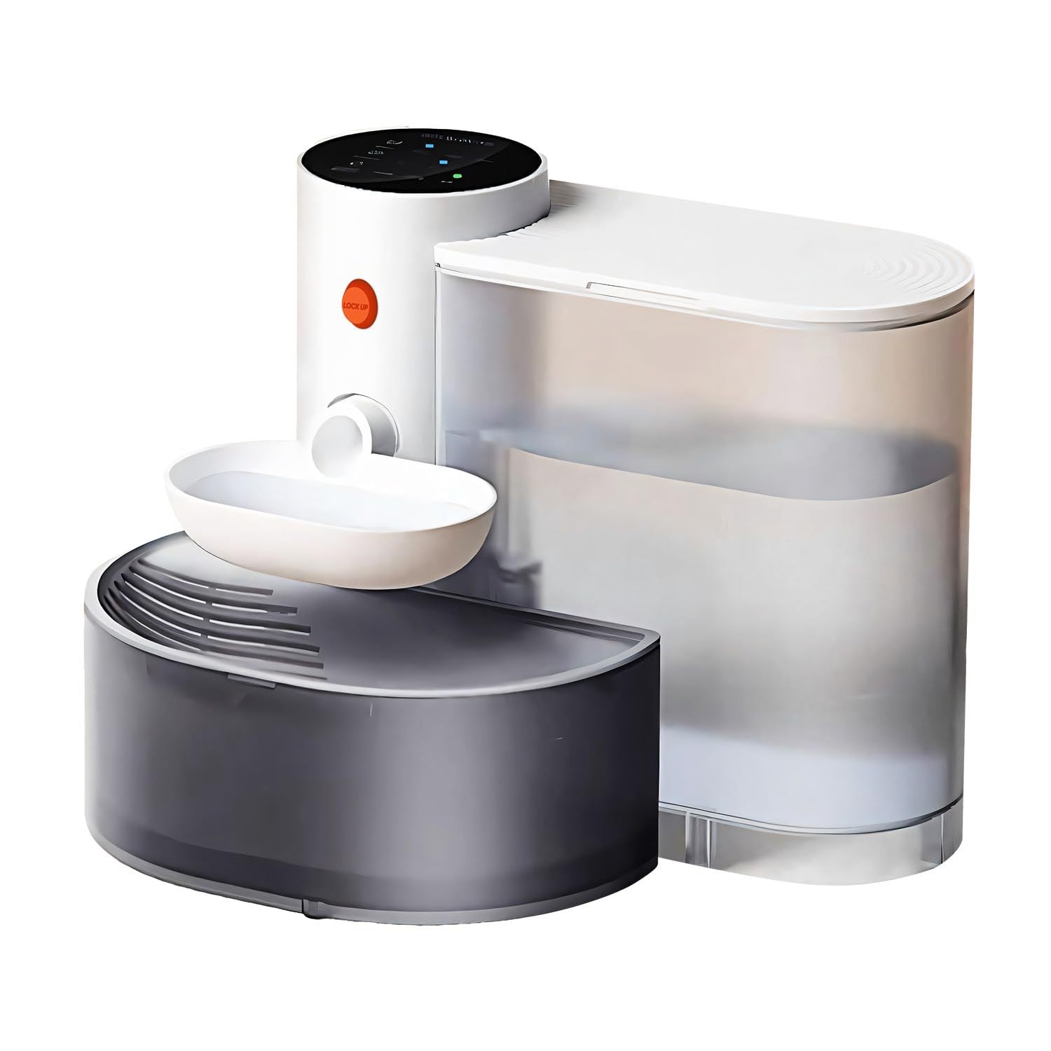 Slimme USB oplaadbare drinkfontein voor huisdieren, 101,44 oz, zelfhervullend, afvalscheiding, geen cartridge, kantelbaar, 2000 mAh 18650-batterij, ideaal voor katten en honden