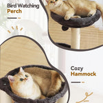 27.8 inch hoge kattentoren voor binnenkatten. Kattenmeubel met meerdere niveaus, met sisal krabpalen, pluchen zitstokken en hangende speeltjes. Grote, duurzame kattentoren, perfect cadeau voor kattenliefhebbers.