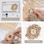 Robotime ROKR Zodiac Wandklok 3D Houten Puzzel Model Montage Speelgoed Cadeaus voor Kinderen Kinderen Tieners LC601 Ondersteuning Dropshipping