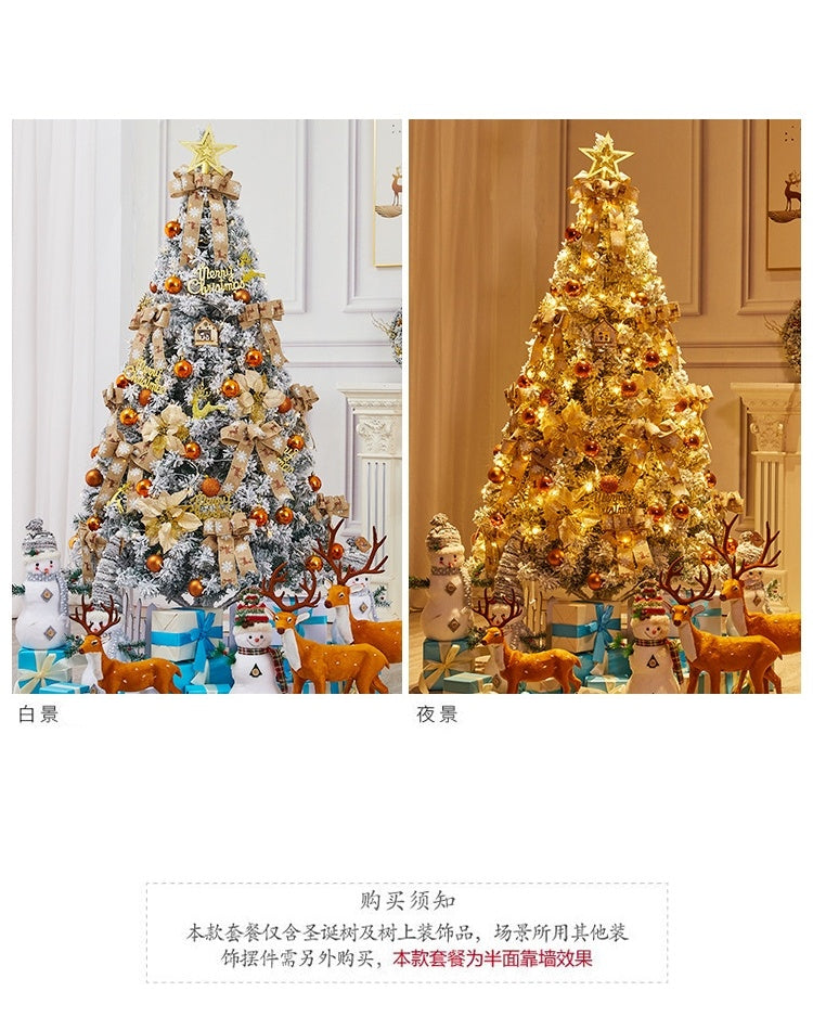 Kerstboom Volledige kerstboom Perfect voor binnen en buiten Vakantiedecoratie Pakket met massief metalen poten Geel,