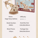 Robotime ROKR Siege Heavy Ballista 3D Houten Puzzel Oorlogsspel Assemblage Speelgoed Cadeaus voor Kinderen Jongens Kinderen KW401 Dropshipping