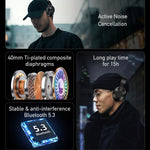 AWEI ANC Bluetooth-headset met actieve ruisonderdrukking