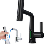 Intelligente digitale weergave van kraan, uittrekbare wastafelkraan, temperatuur, digitale weergave, rotatie