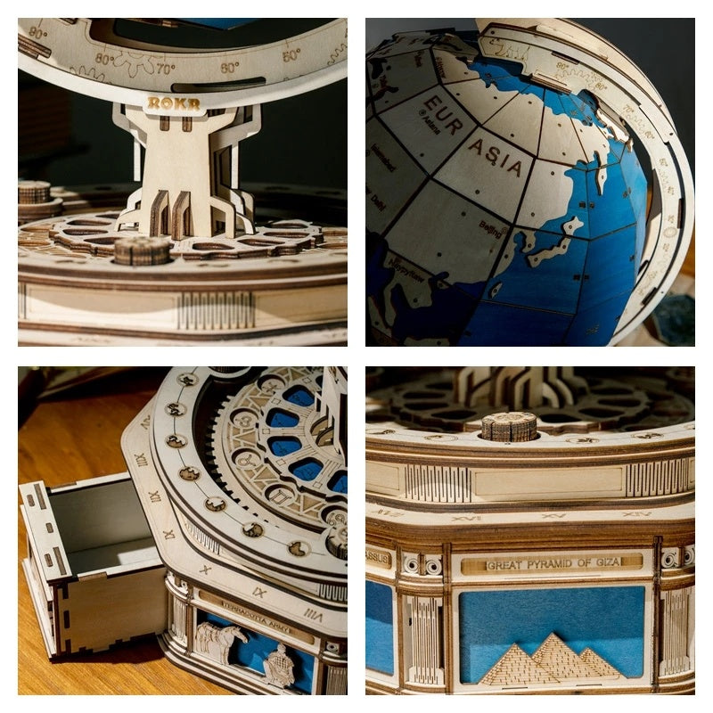 Robotime Globe Earth 567 stuks 3D houten puzzelspellen Oceaankaart Bal Assembleer Model Speelgoed XMS Cadeau voor kinderen Jongens Dropshipping