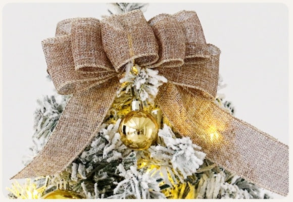 Besneeuwde kerstboom met timer en 27 ornamenten - tafeldecoratie met 80 takken