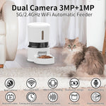 1080P HD-camera - Automatische kattenvoerbak, 4L, voerautomaat voor honden met tijdsinstelling, met behoud van versheid en een sensor voor lage voedselinname. Tot 10 maaltijden per dag, bestuurd door een slimme app.