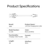 AWEI Android Micro-USB-Kabel 1m