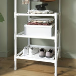 Multifunctionele kapstok in minimalistische stijl met verplaatsbare en wasbare compartimenten.