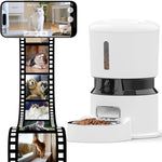 1080P HD-camera - Automatische kattenvoerbak, 4L, voerautomaat voor honden met tijdsinstelling, met behoud van versheid en een sensor voor lage voedselinname. Tot 10 maaltijden per dag, bestuurd door een slimme app.
