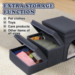 Opvouwbare hondentrap met opbergruimte - 3-laagse oprijplaat voor kleine tot middelgrote hondenrassen, Oxford-stof, geschikt voor hoge bedden en banken, hondentrap voor huisdieren, hondentrap