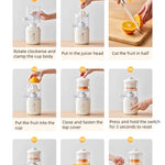 Multifunctionele draadloze elektrische sapcentrifuge, stalen sinaasappel-citroenblender, draagbare USB-minifruitpers, snelsapcentrifuge voor de keuken