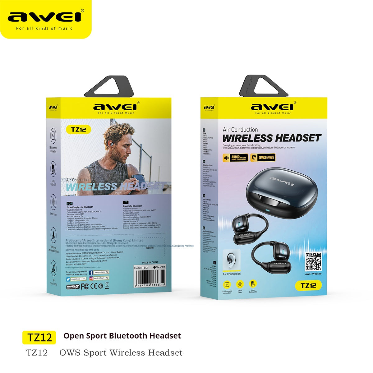 AWEI Open Motion Bluetooth-hoofdtelefoon