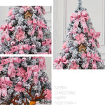 Kerststrikken voor in de boom, kerstboomtopper met strik en slingers, kerstboomdecoratie, hangende ornamenten voor Kerstmis, Nieuwjaar, vakantie, deurdecoratie en woondecoratie