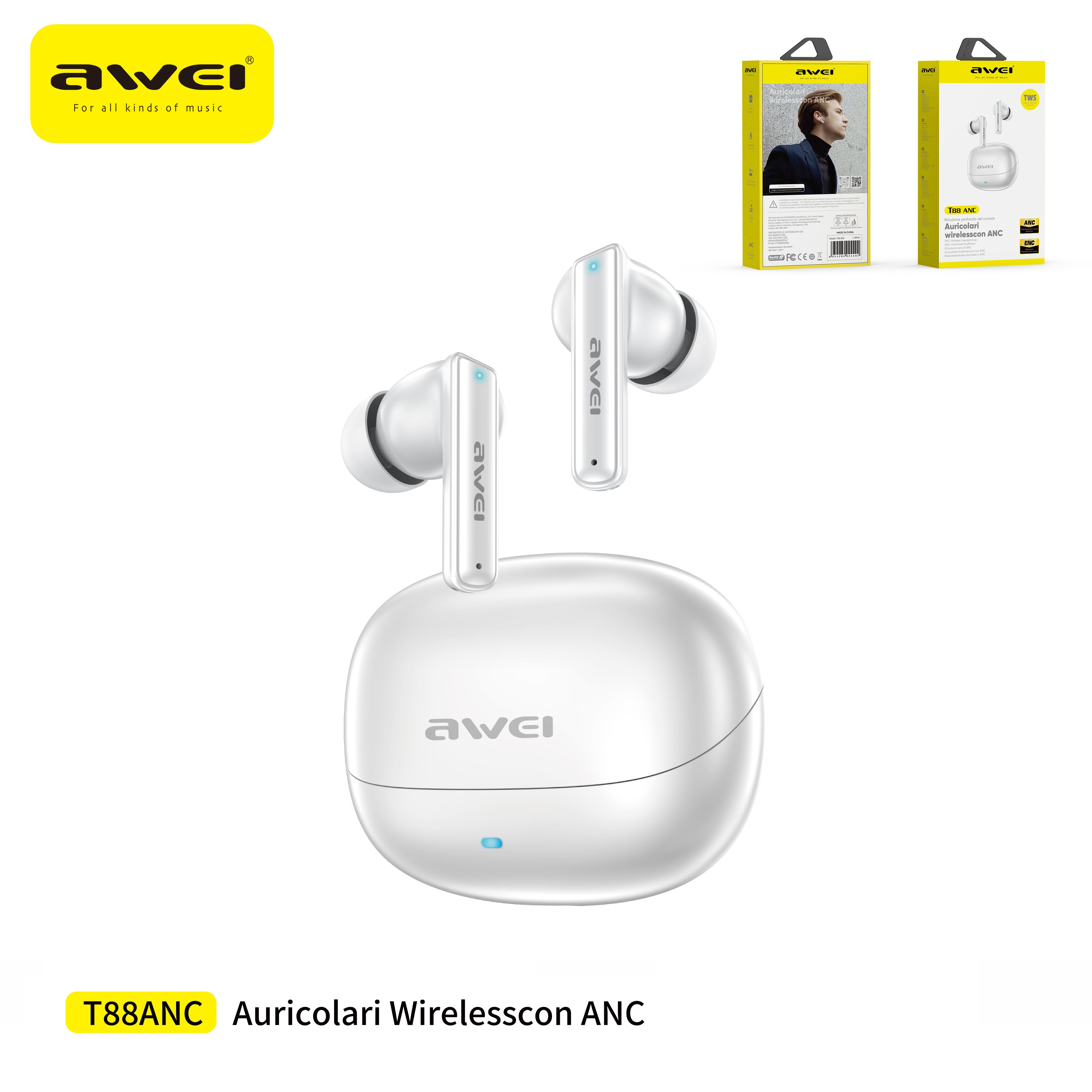 AWEI ANC ENC True Wireless Sport Bluetooth-oortelefoons