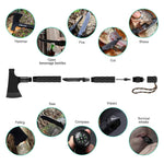 9-in-1 draagbare overlevingsbijl, multifunctioneel gereedschap voor kamperen in de jungle, bomen kappen, wandelen, noodgevallen, outdooravonturen, backpacken, bushcraft en overlevingsuitrusting in de wildernis