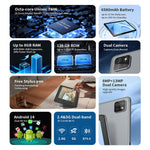 G-tab T11 Android 14 Tablet 10.1 Inch 1280&800 IPS Scherm Unisoc T606 8 Core Max 1.6GHz 8GB RAM 4GB & 4GB Uitbreiding 128GB ROM 2.4&5GHz WiFi Bluetooth 5.0 6580mAh Batterij 8MP & 13MP Camera Dual 4G
