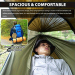 2025 Verbeterde dubbellaagse kampeerhangmat. 210D nylon mesh kampeerhangmat. Zonnebrandcrème en insectenwerend ontwerp met dubbele rits. Draagbare outdooruitrusting met karabijnhaak. Draagvermogen: 227 kg.