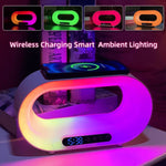 Multifunctioneel 3-in-1 LED-nachtlampje APP-bediening RGB-sfeer bureaulamp Slimme multifunctionele draadloze oplader Wekker