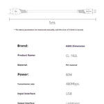 AWEI USB-A naar LIGHTNING snellaadkabel 1M en AWEI TYPE-C naar TYPE-C gevlochten kabel 60 W snellaadkabel 2M