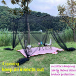 Luxe groot vierkant klamboe met fijnmazig gaas, geschikt voor eenpersoons- tot kingsize bedden, vier zijopeningen en 8 ophanglussen, rechthoekige rand, geschikt voor thuis en op reis