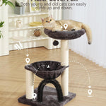 27.8 inch hoge kattentoren voor binnenkatten. Kattenmeubel met meerdere niveaus, met sisal krabpalen, pluchen zitstokken en hangende speeltjes. Grote, duurzame kattentoren, perfect cadeau voor kattenliefhebbers.