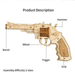 Robotime ROKR Revolver Pistool Model Speelgoed 3D Houten Puzzelspellen Knutsel Cadeau Voor Kinderen Jongens Verjaardag Kerstcadeau Dropship