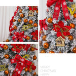 Kerstboomversieringsset inclusief kerstboombal, glitter, kerstster, strikken, bessen, stengels, bladeren, sneeuwvlokken en lintverlichting voor kerstversiering